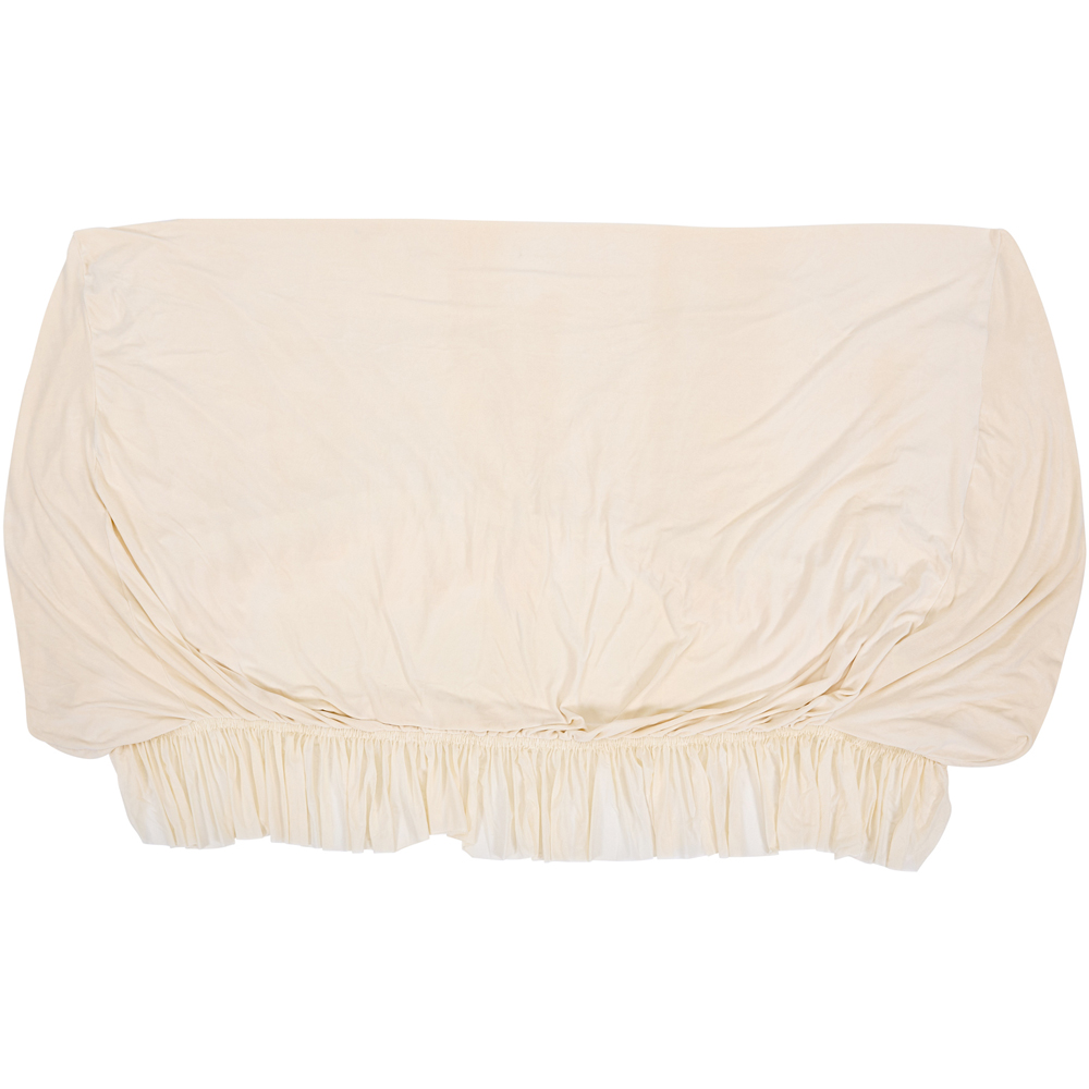 Living and Home 3 Seater Beige Vintage Plush Sofa Cover Image 1