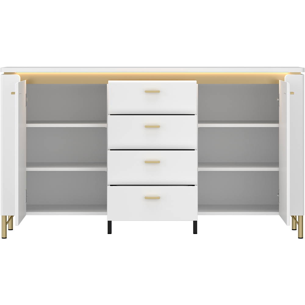 Furniture To Go Lazio 2 Door 4 Drawer Alpine White Sideboard Image 3