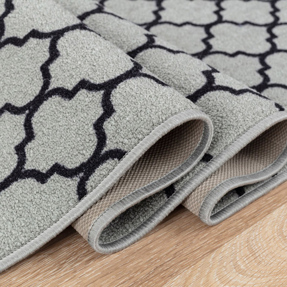 Smart Living Trellis Grey and Black Gel Back Non-Slip Mat 67 x 120cm Image 4