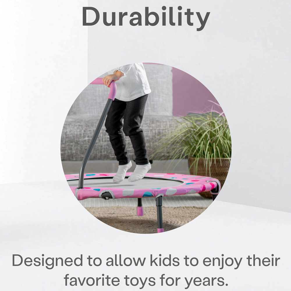 smarTrike Pink Kids 3 in 1 36 inch Trampoline Image 7