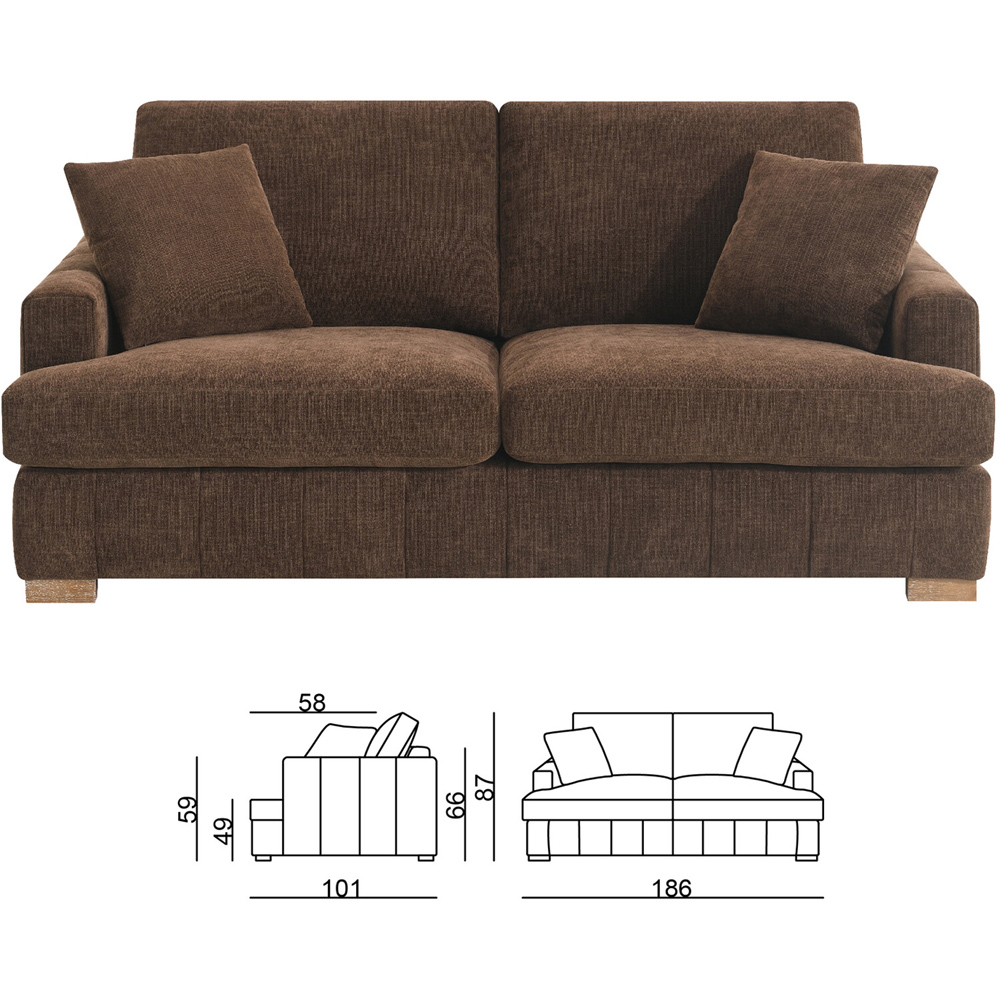 Arden Sofa Brown 2 Seater Image 7