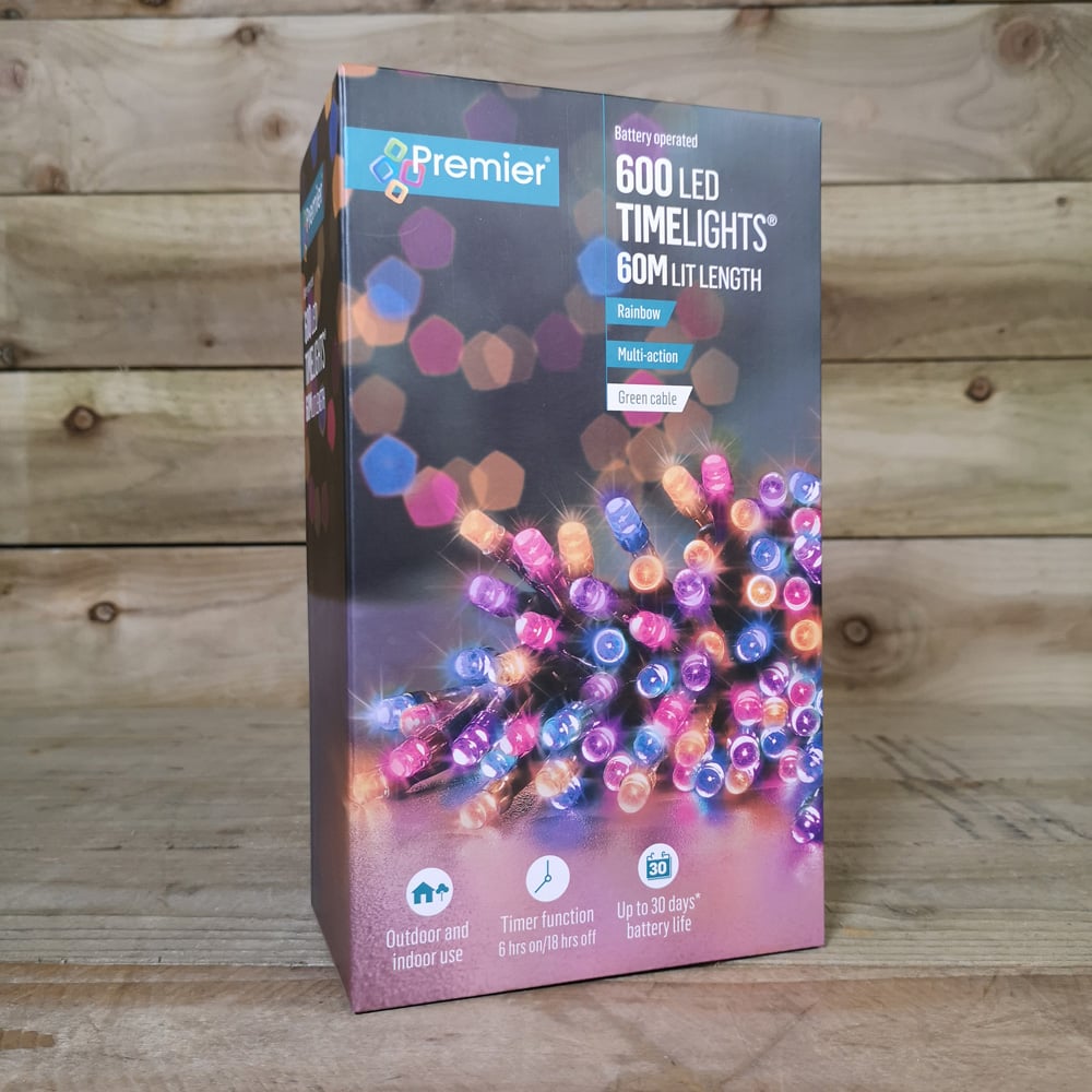 Premier TimeLights 600 Rainbow LED Multi-Function Christmas String Light 60m Image 9