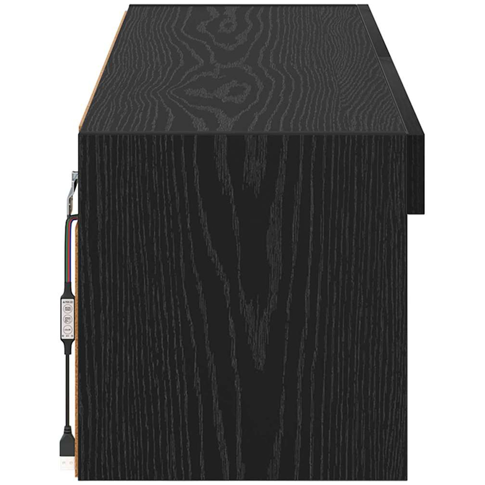 vidaXL 2 Shelf Black Oak TV Cabinet with LED Lights Image 8