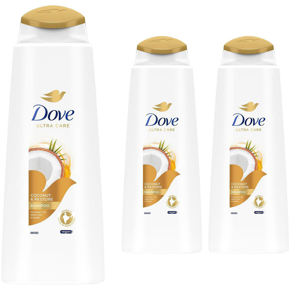 Dove Nourishing Secrets Coconut Restoring Ritual Shampoo 400ml 3 Pack Image 1