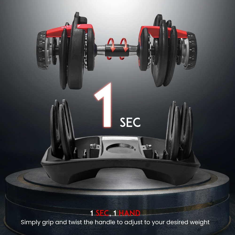 Alivio 10-in-1 Adjustable Dumbbell 24kg Image 8