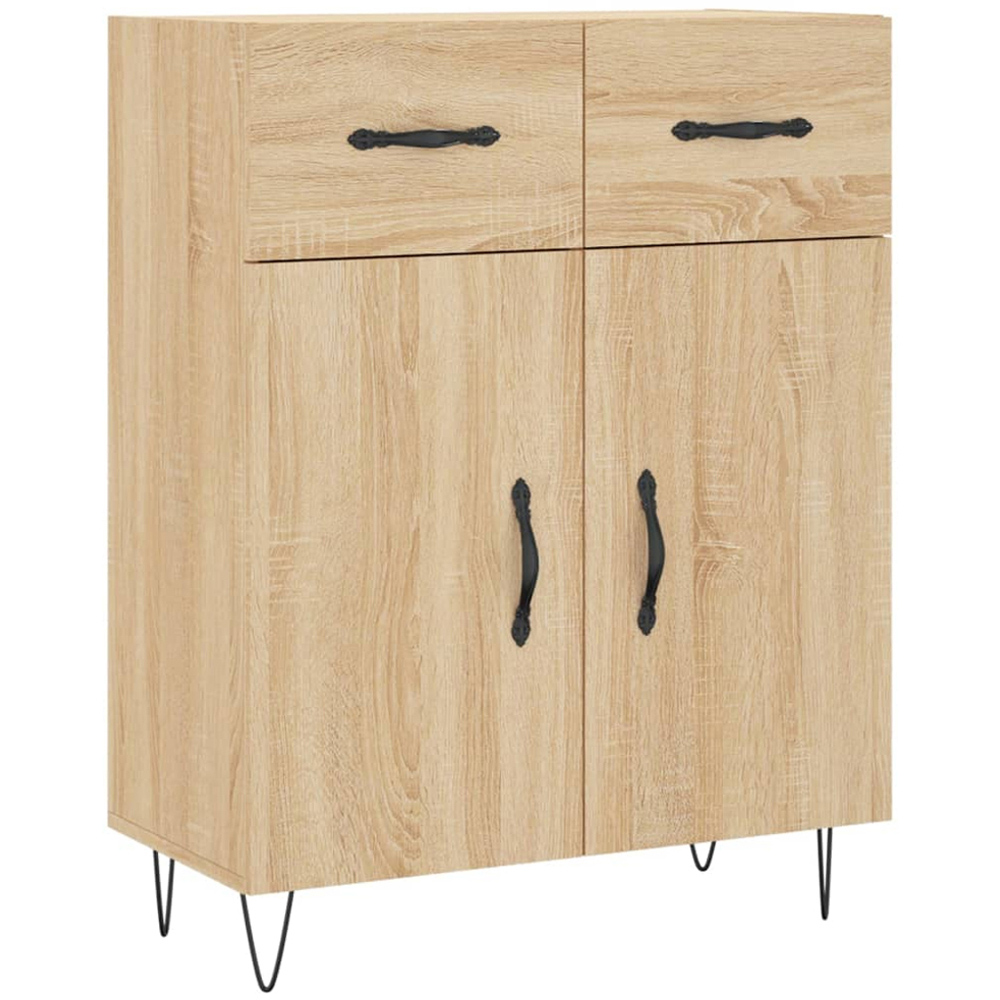vidaXL 2 Door 2 Drawer Sonoma Oak Sideboard Image 2