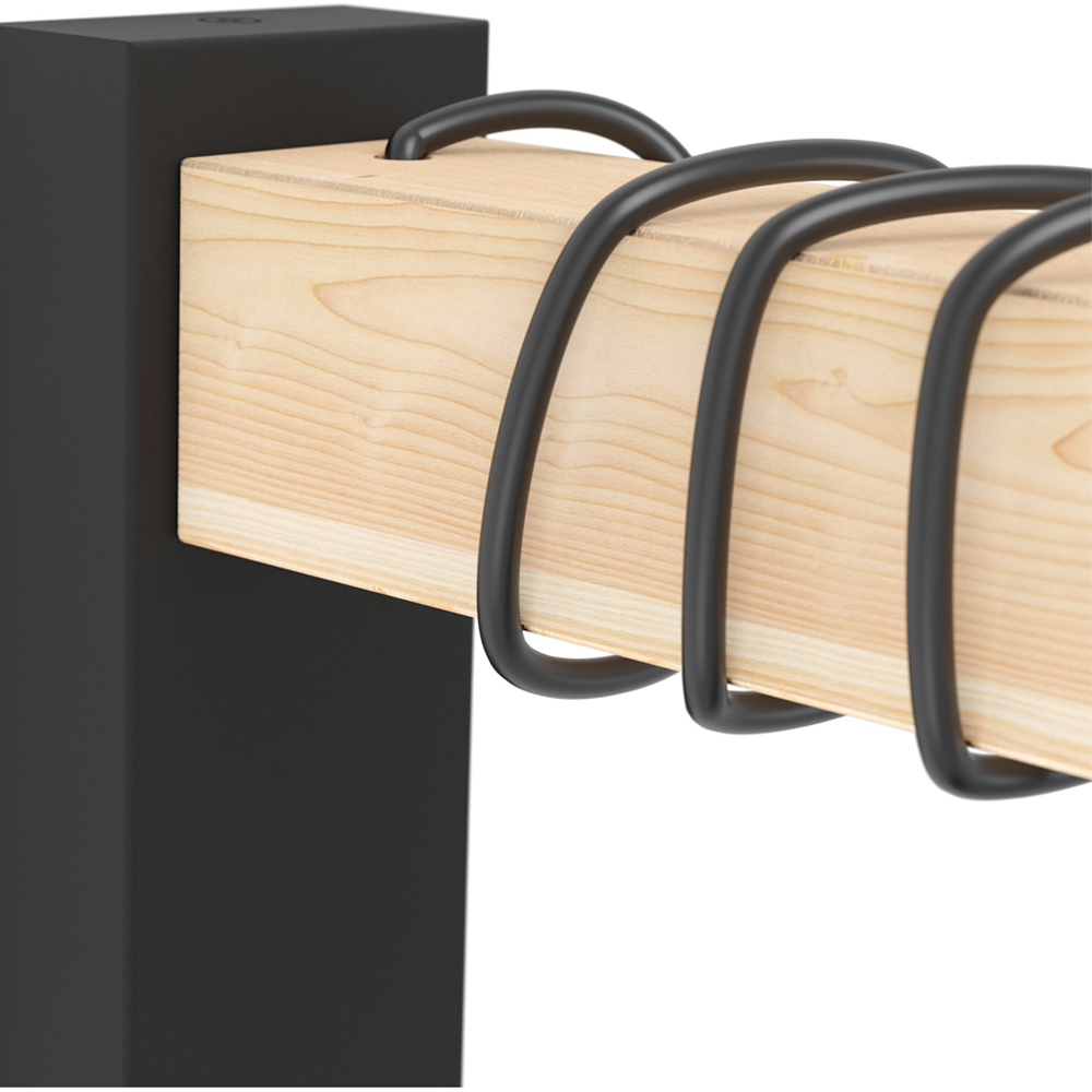 EGLO Townshend Metal and Wood Black Wall Light Image 3