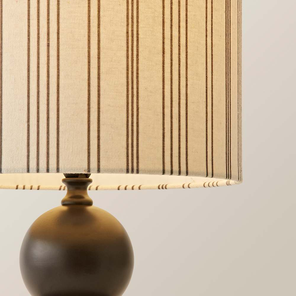 ValueLights Anthony Linen Stripe Shade Candlestick LED Table Lamp with Bulb Image 5