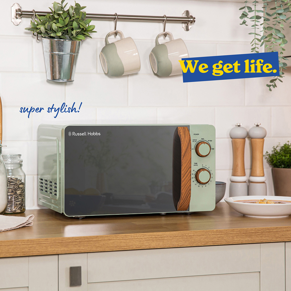 Russell Hobbs RHMM713MG-N Matt Green 17L Scandi Compact Manual Microwave 700W Image 8