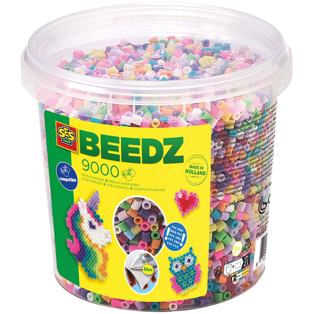 SES Creative Beedz Trendy Colour Mix Iron On Bead 9000 Piece Image 1