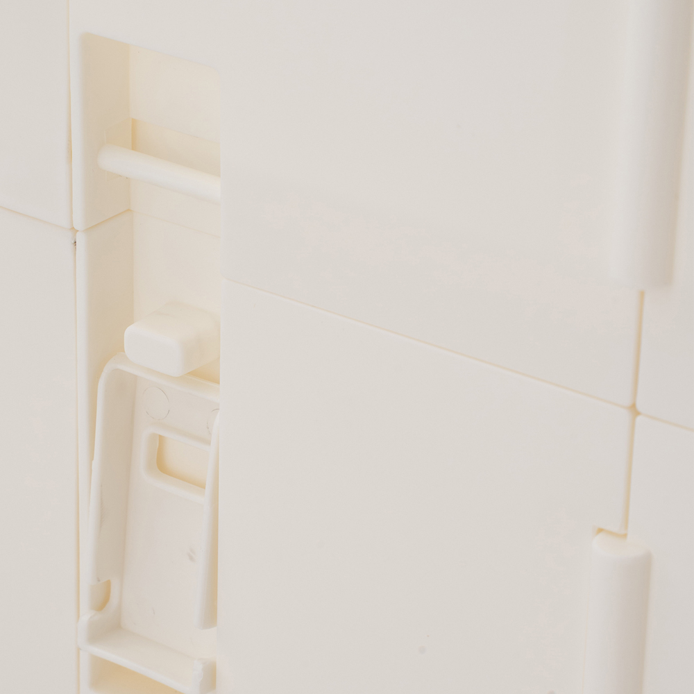 Living and Home 3-Tier White Storage Cabinet with Wheels Image 6