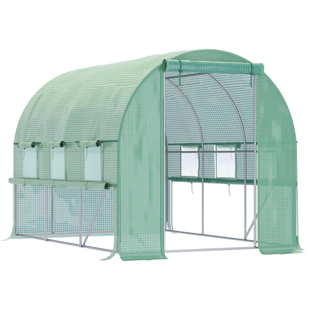 Outsunny Green 9.5 x 6.5ft Polytunnel Greenhouse Image 1