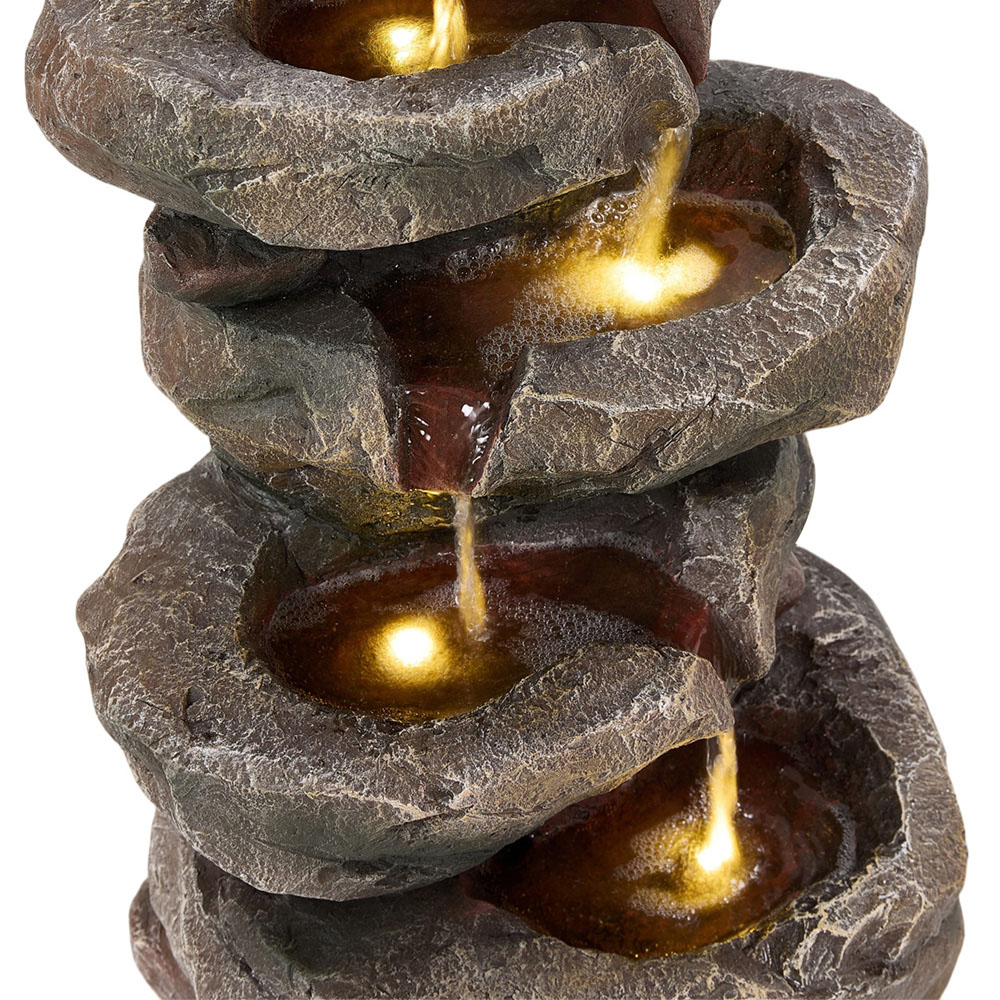 Living and Home 5-Tier Rockery Solar LED Water Feature Image 4