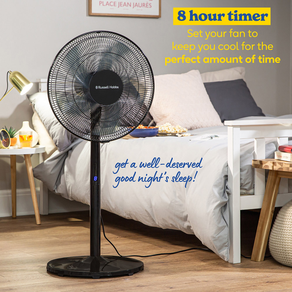 Russell Hobbs 3-in-1 Black Adjustable Height Pedestal Fan with Remote Image 5