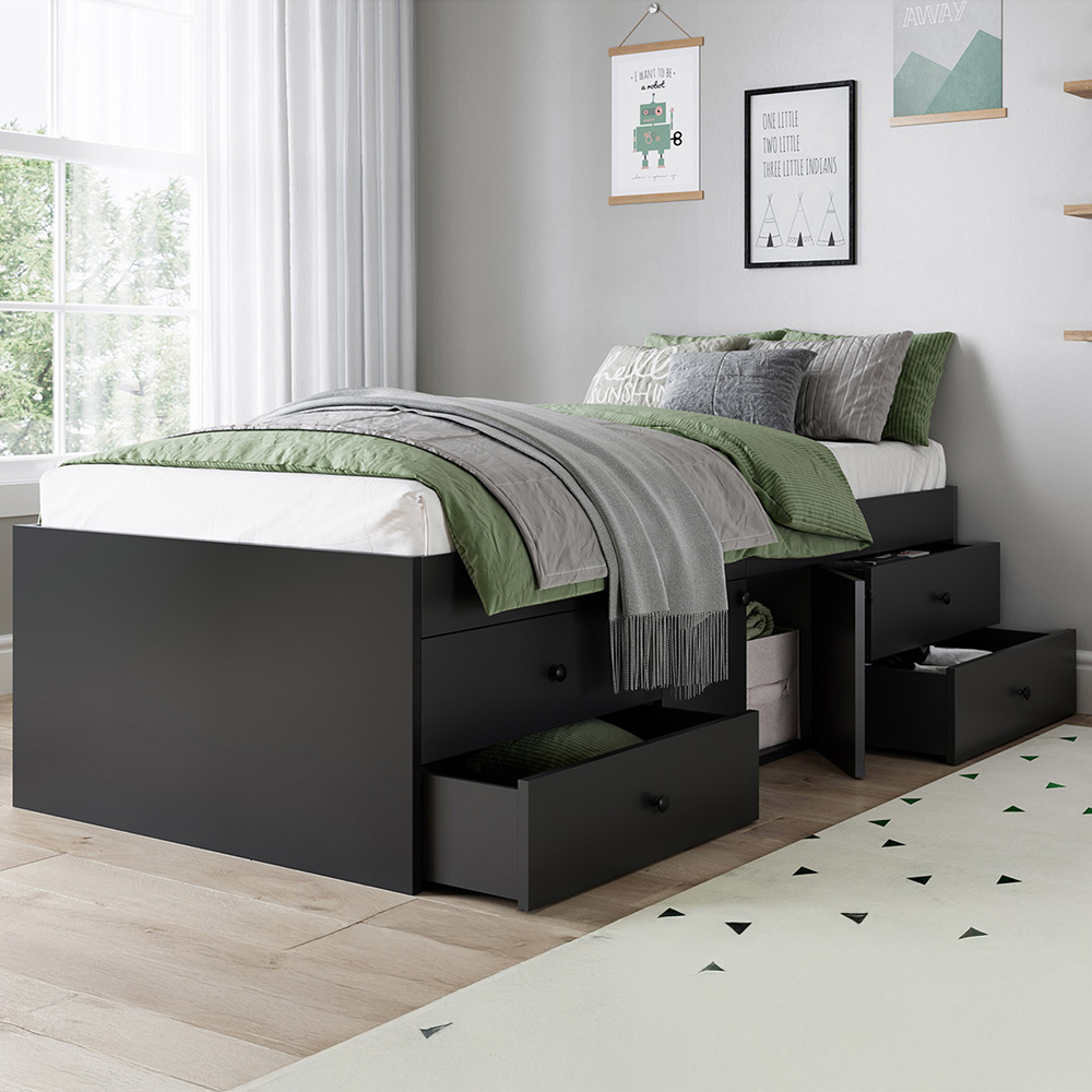 Kudl Single Black Captains Cabin Bed Image 1