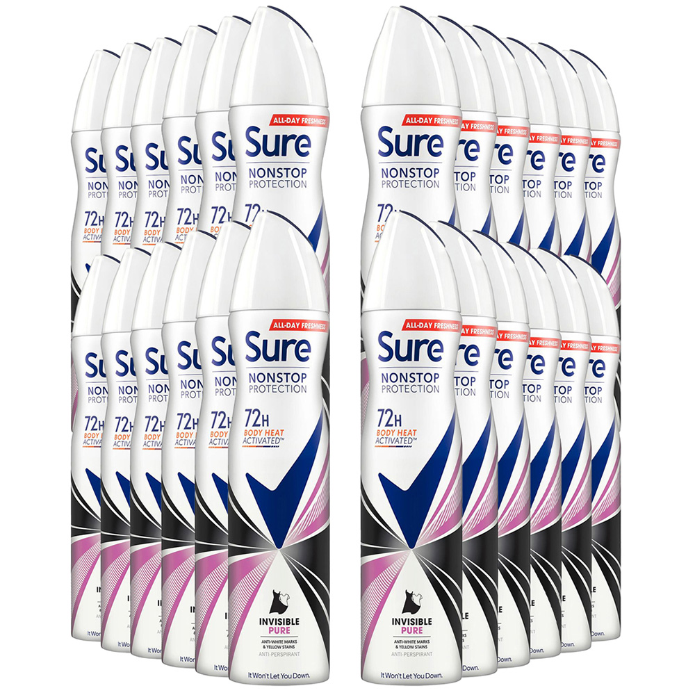 Sure Women Invisible Pure 72H Protection Anti-Perspirant Deodorant 250ml 24 Pack Image 1
