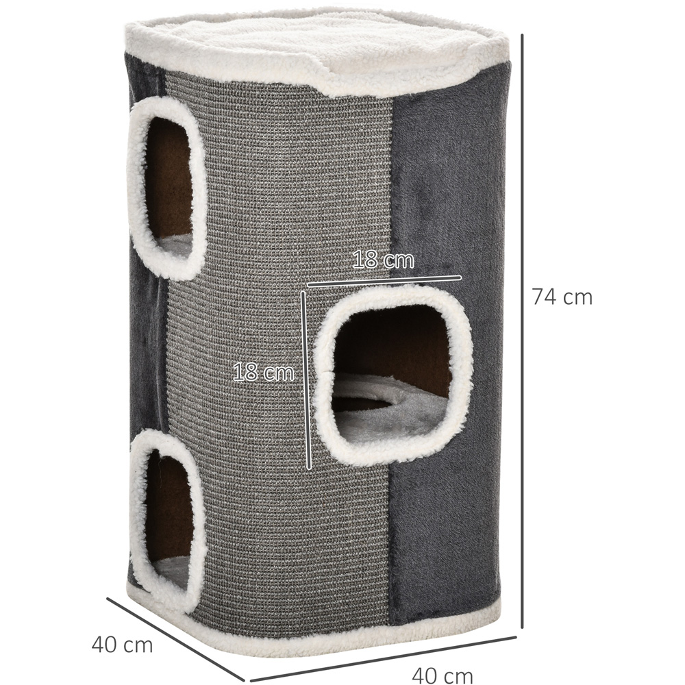 PawHut Cat Barrel Tree Tower Image 7