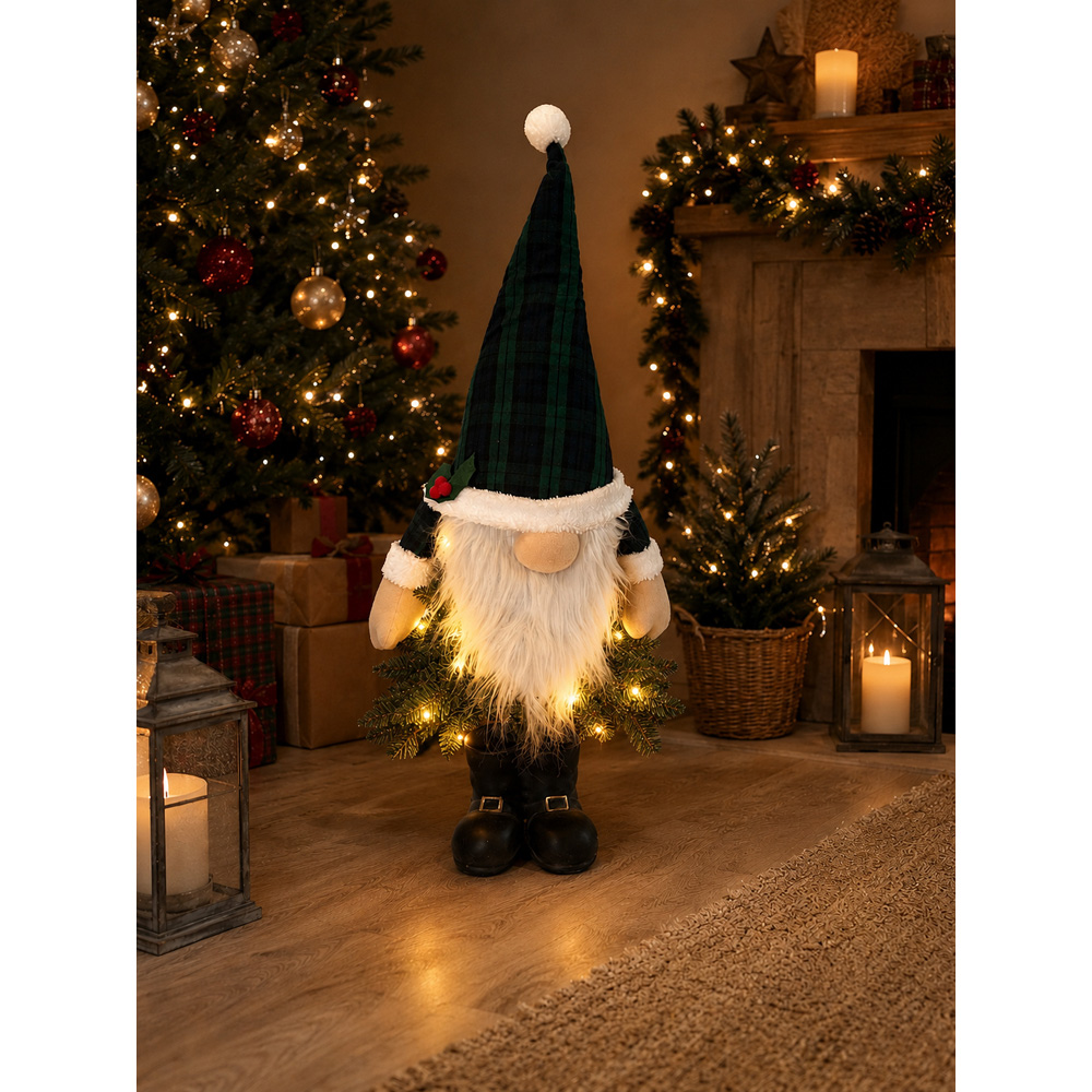 Festive Christmas Warm White LED Hamish the Highland Tartan Gnome Image 4