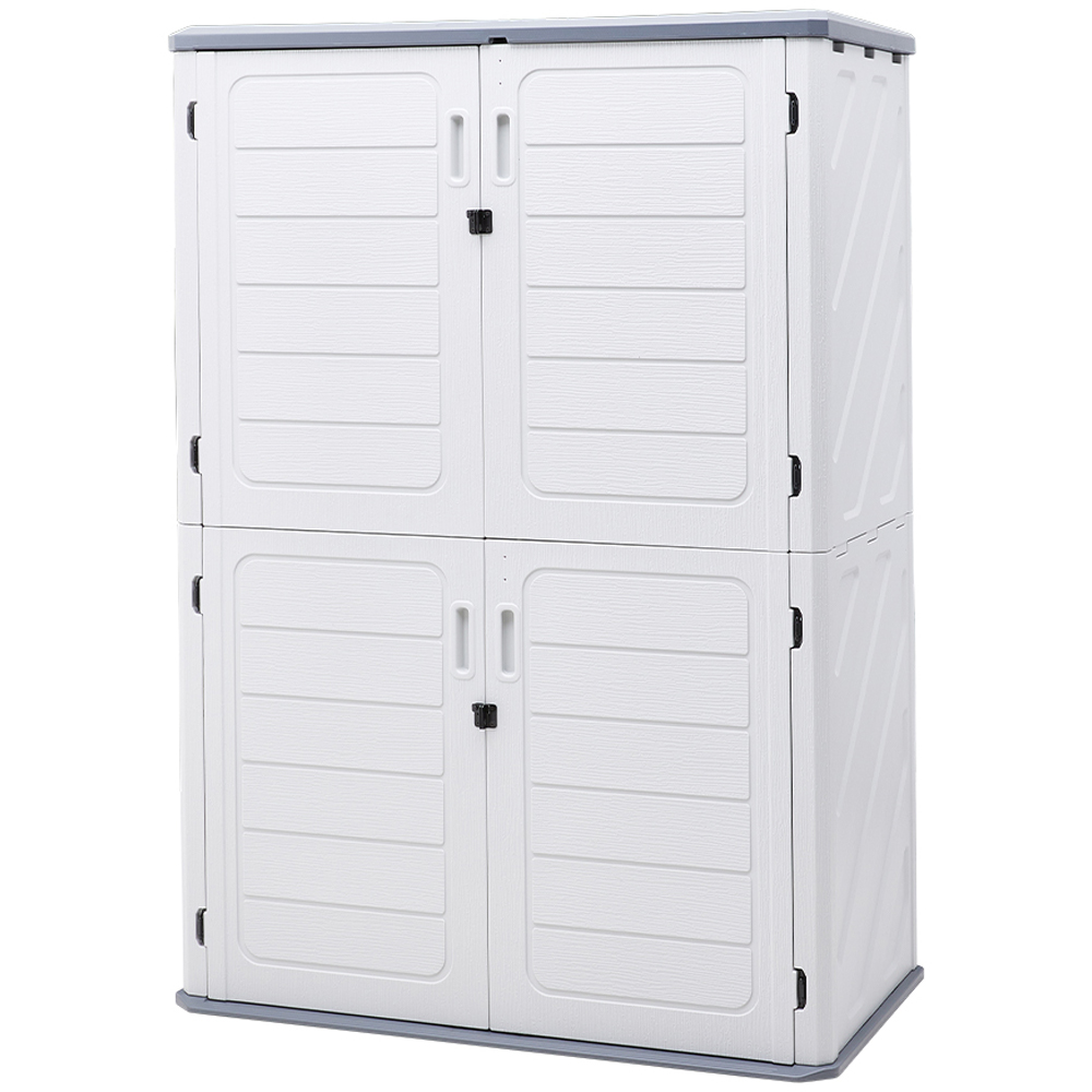 Living and Home 6.2 x 4.2ft 2 Tier Resin Outdoor Storage Shed Image 1