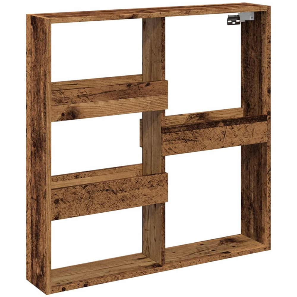 vidaXL 3 Shelf Smoked Oak Floating Wall Shelf Image 1