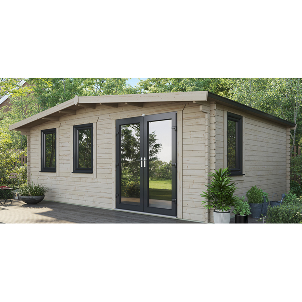 Power Sheds 16 x 20ft Right Double Door Chalet Log Cabin Image 9