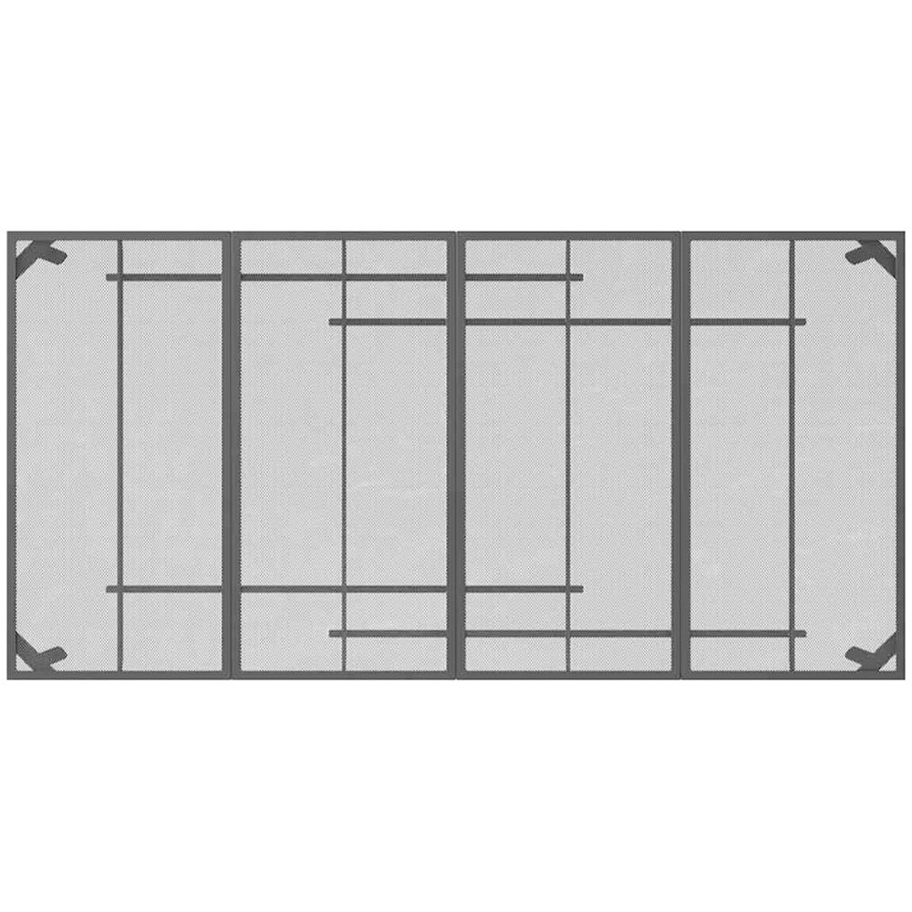 vidaXL 6 Seater Anthracite Steel Mesh Rectangular Garden Table Image 5