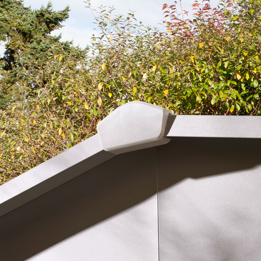 Rowlinson 10 x 8ft Grey Brentvale Premium Apex Metal Garden Shed Image 8