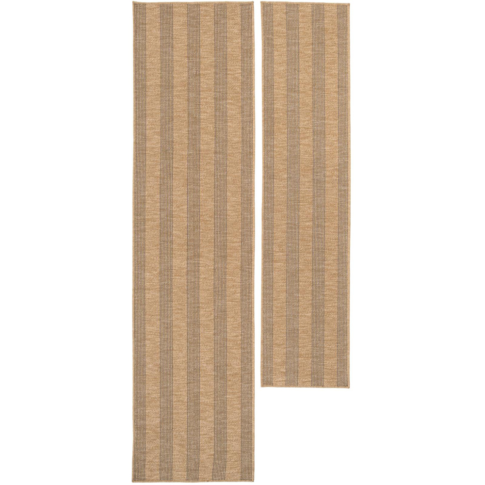Kukoon Neutral Striped Handmade Rug 60 x 240cm Image 2