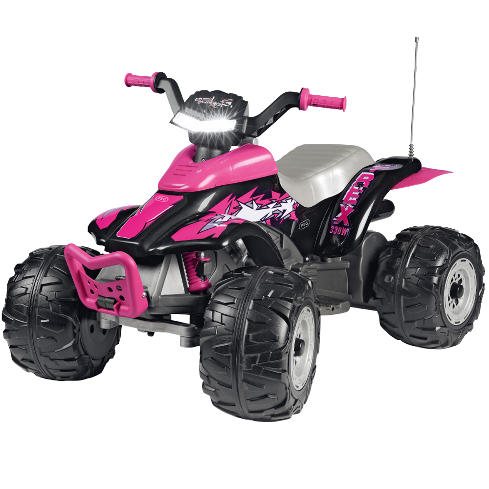 PEG Corral T-Rex Kids Electric Ride-On Quad Bike with Lights and Sounds Pink 12V Image 1