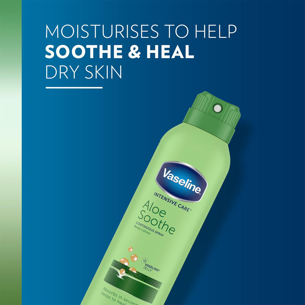 Vaseline Aloe Soothe Body Lotion Spray Moisturiser and Lip Therapy Bundle Image 7