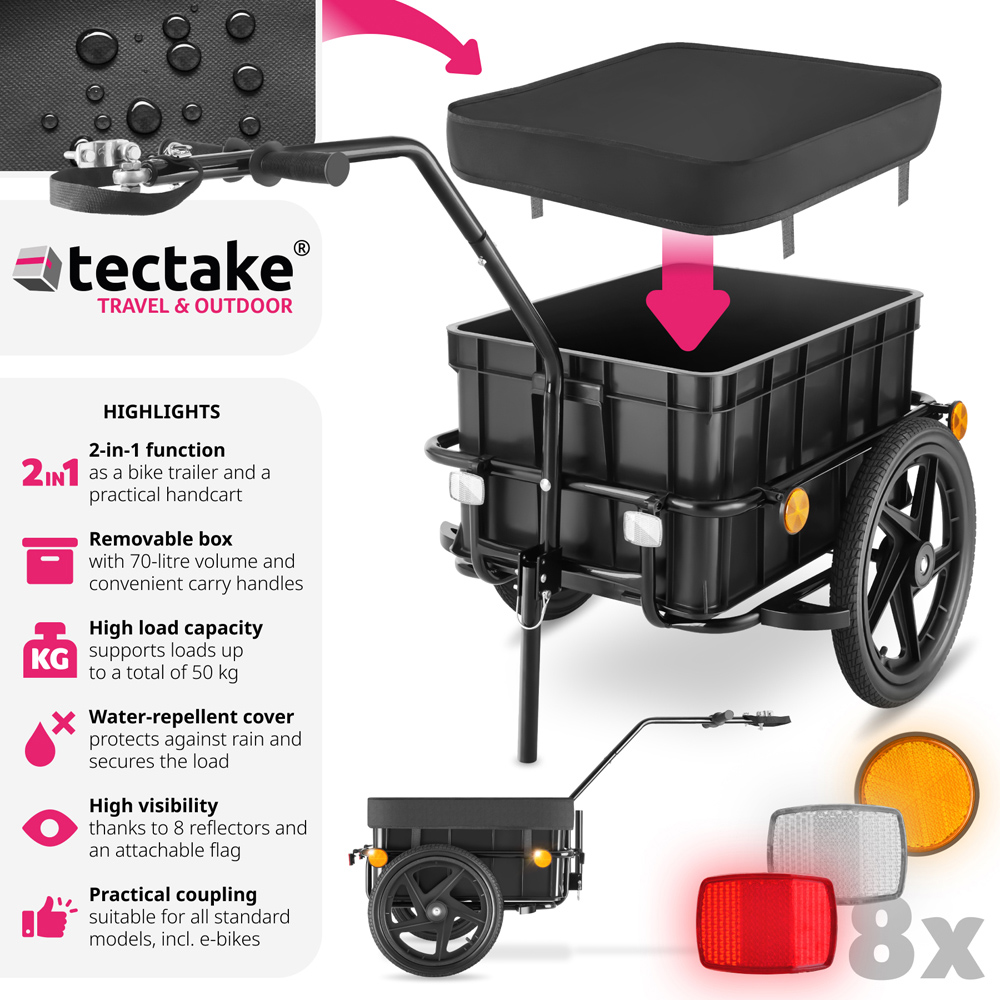 tectake CargoXpress Multifunctional Hand Cart Bicycle Trailer Image 3