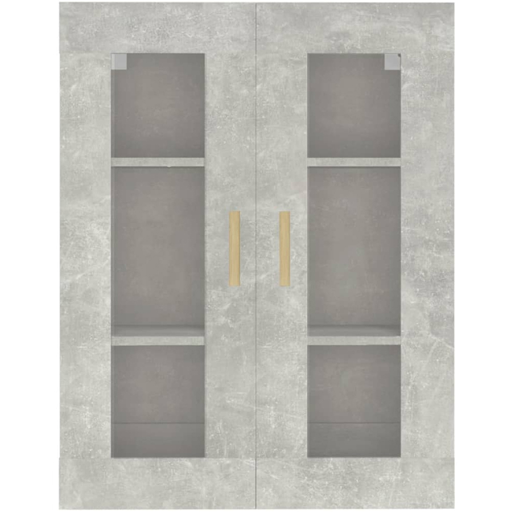 vidaXL 2 Glass Door 3 Shelf Concrete Grey Hanging Wall Cabinet Image 3