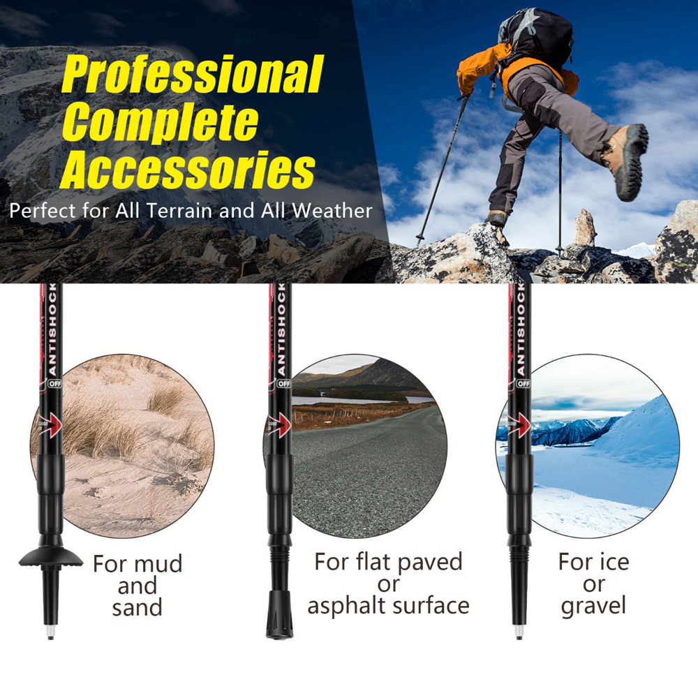 Costway Black Adjustable Hiking Pole 65 to 135cm Image 6