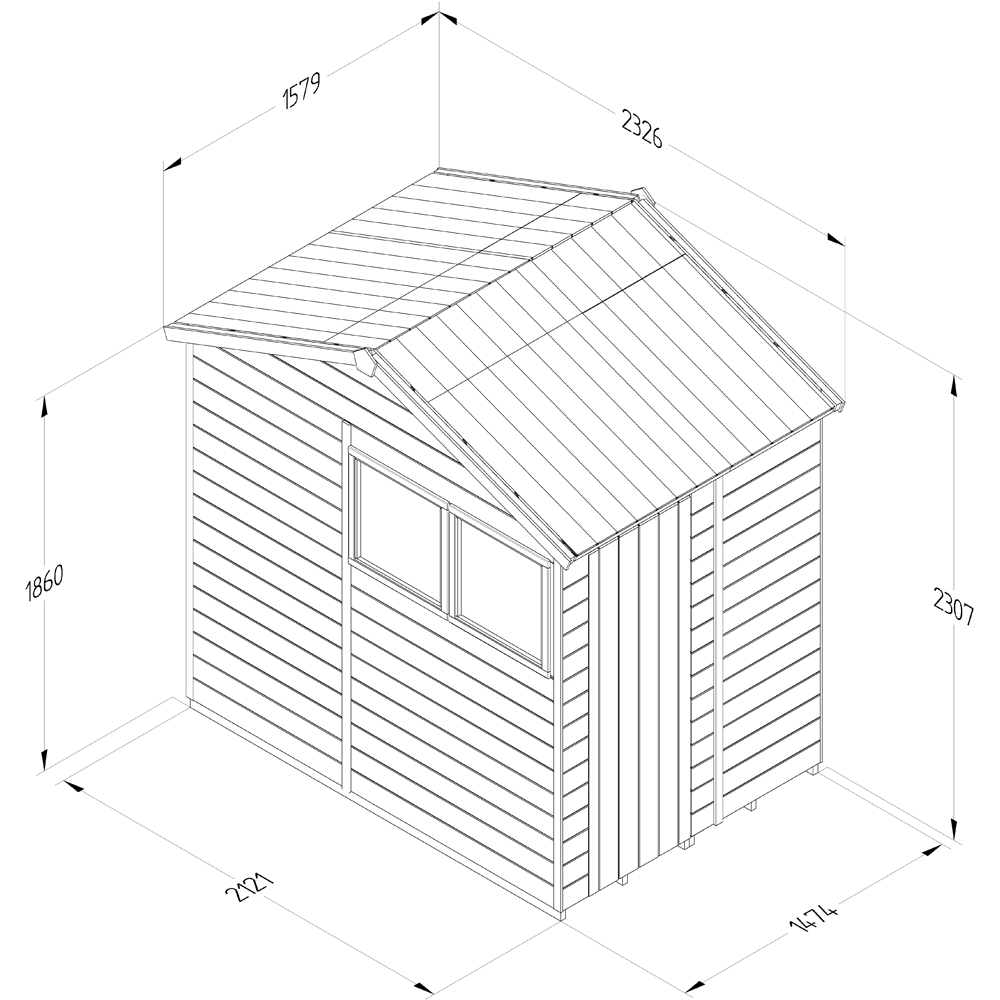 Forest Garden Timberdale 5 x 7ft 2 Opening Reverse Apex Garden Shed Image 9