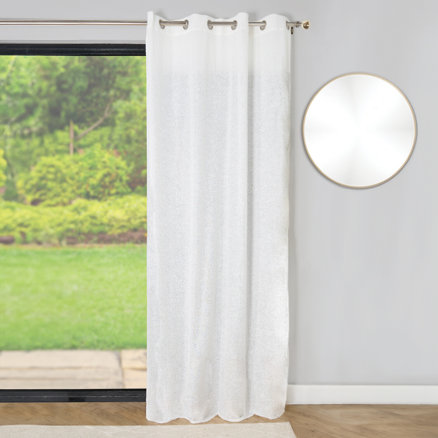 Astra Jacquard Voile CurtainWhite Image