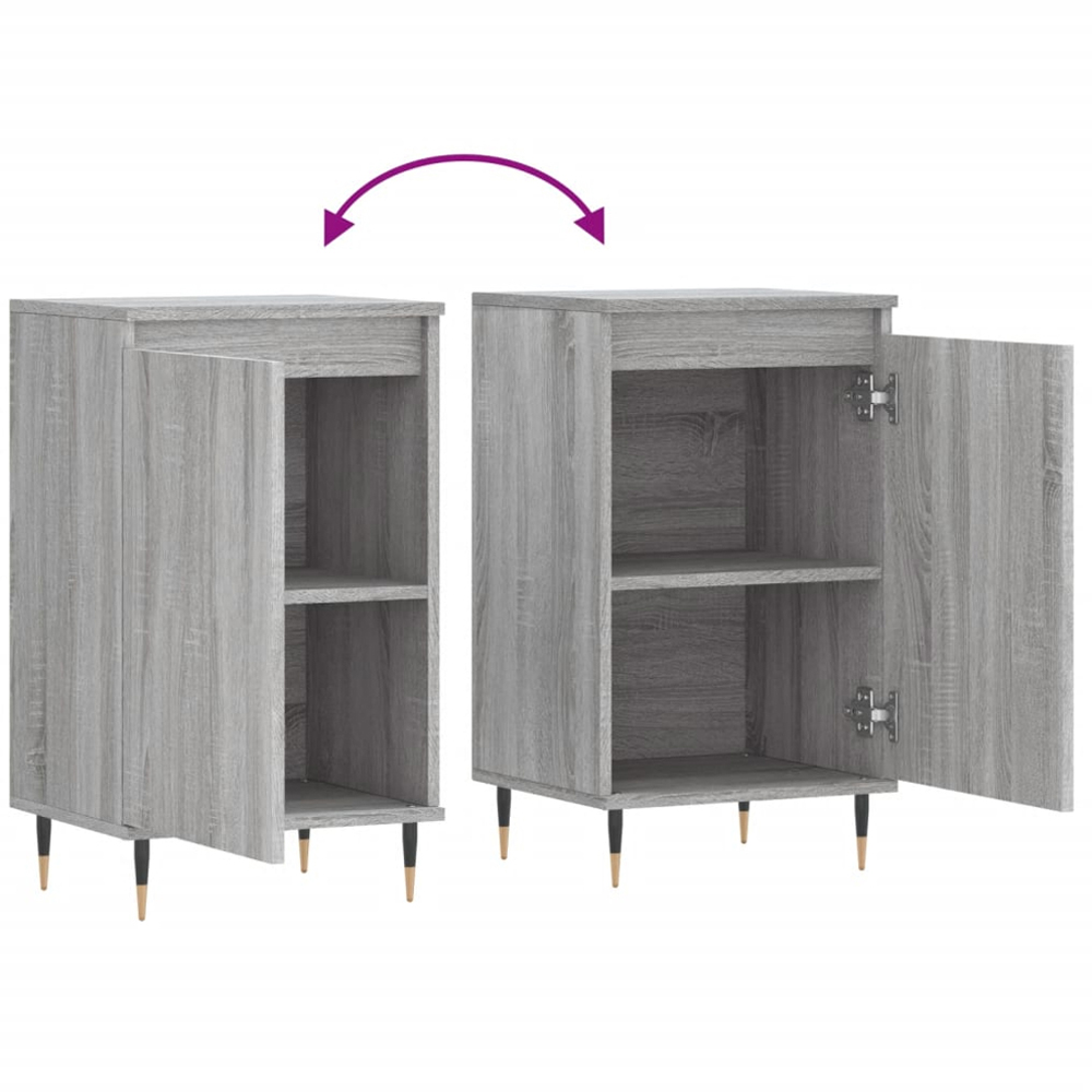 vidaXL Single Door Grey Sonoma Sideboard Set of 2 Image 9