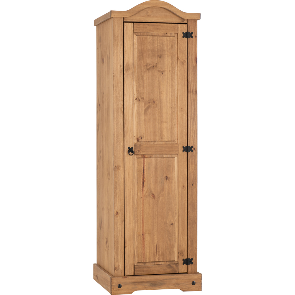 Seconique Corona Single Door Distressed Waxed Pine Wardrobe Image 2