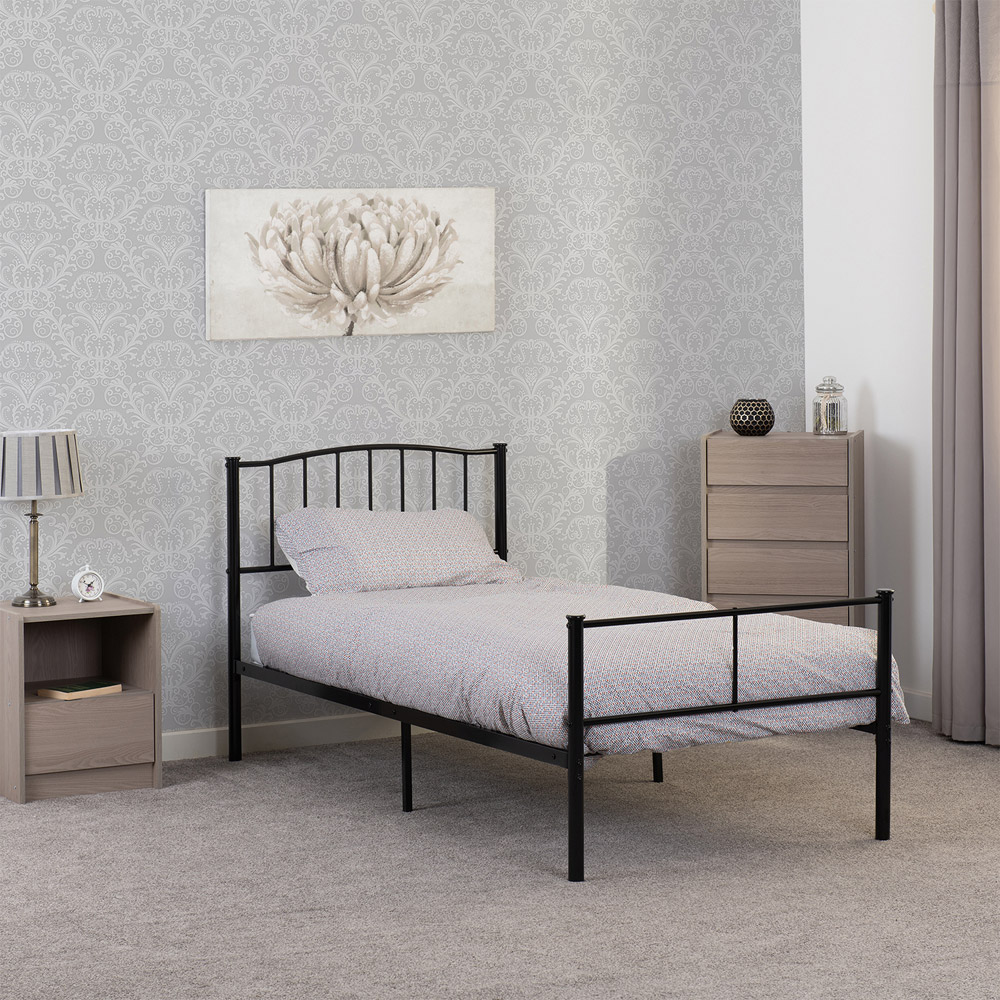 Seconique Newton Single Black Bed Frame Image 8