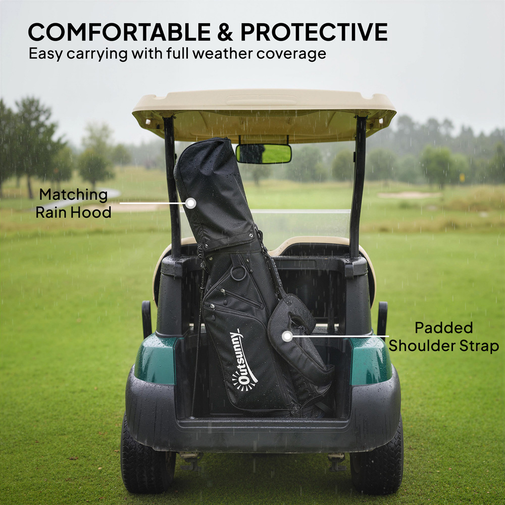 Outsunny Grey 6 Way Full-Length Divider Golf Stand Bags Image 4