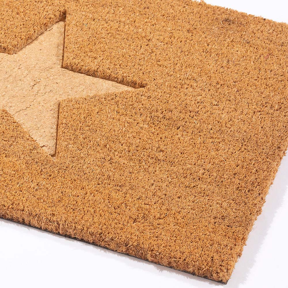 Astley Natural Embossed Star Coir Doormat 40 x 60cm Image 2