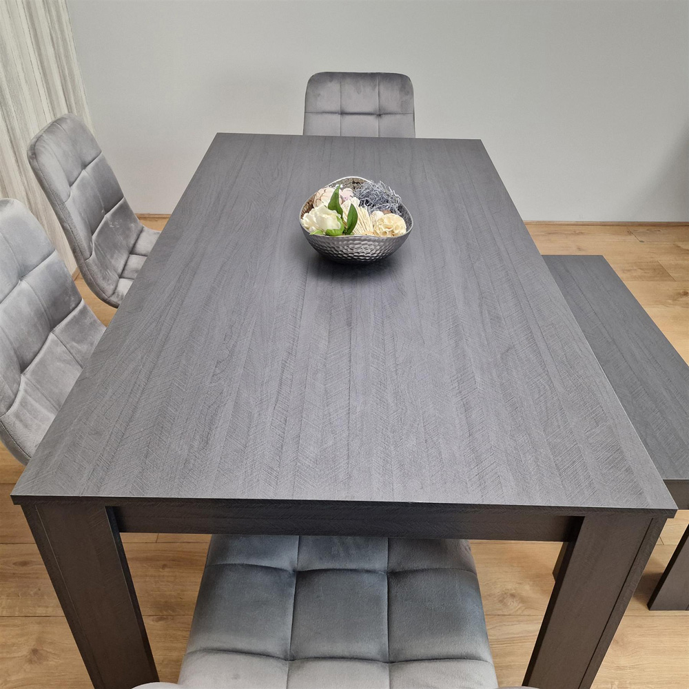 Portland 6 Seater Dining Set Dark Grey and Grey Image 7