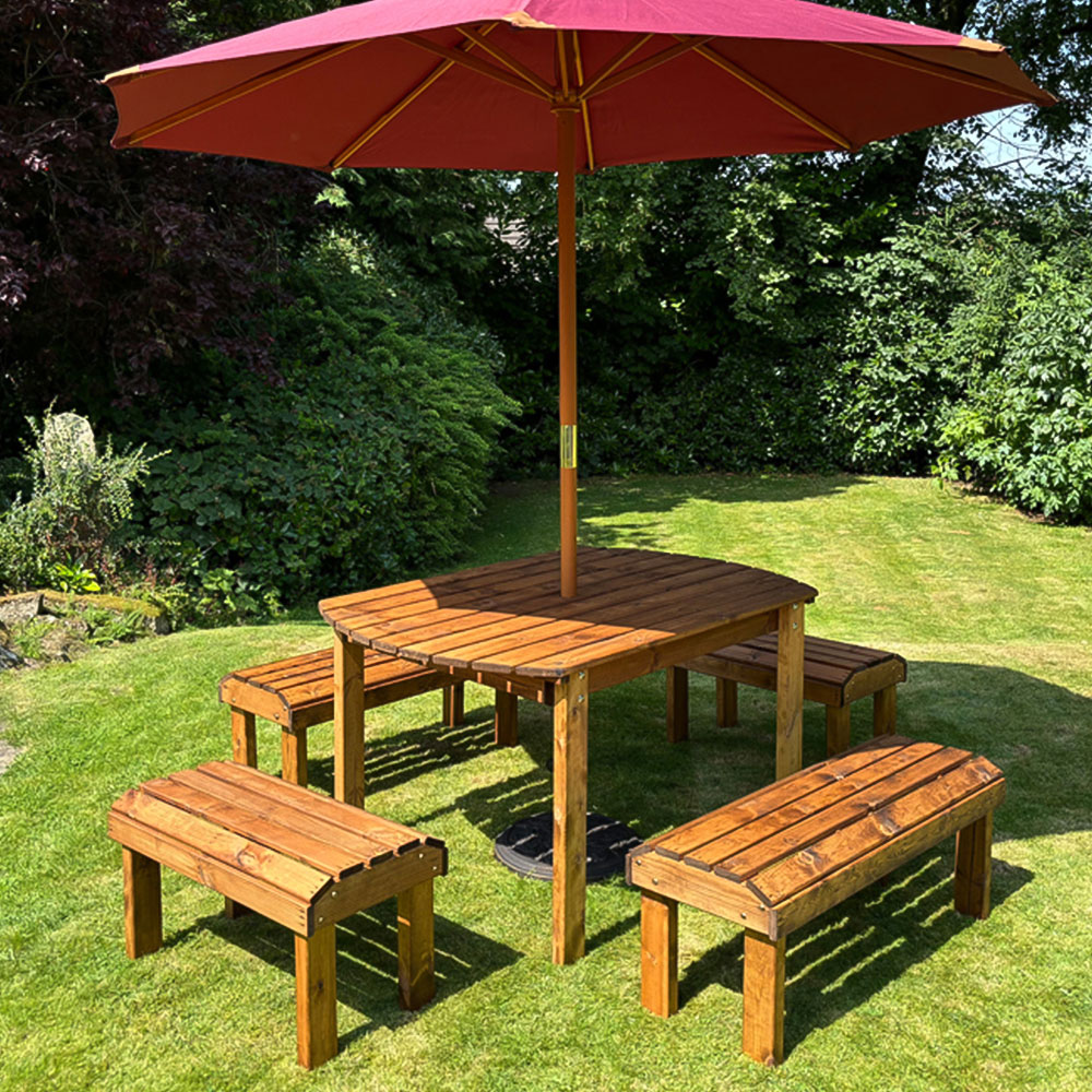 Charles Taylor Knights 6 Seater Garden Dining Bench Set Image 9