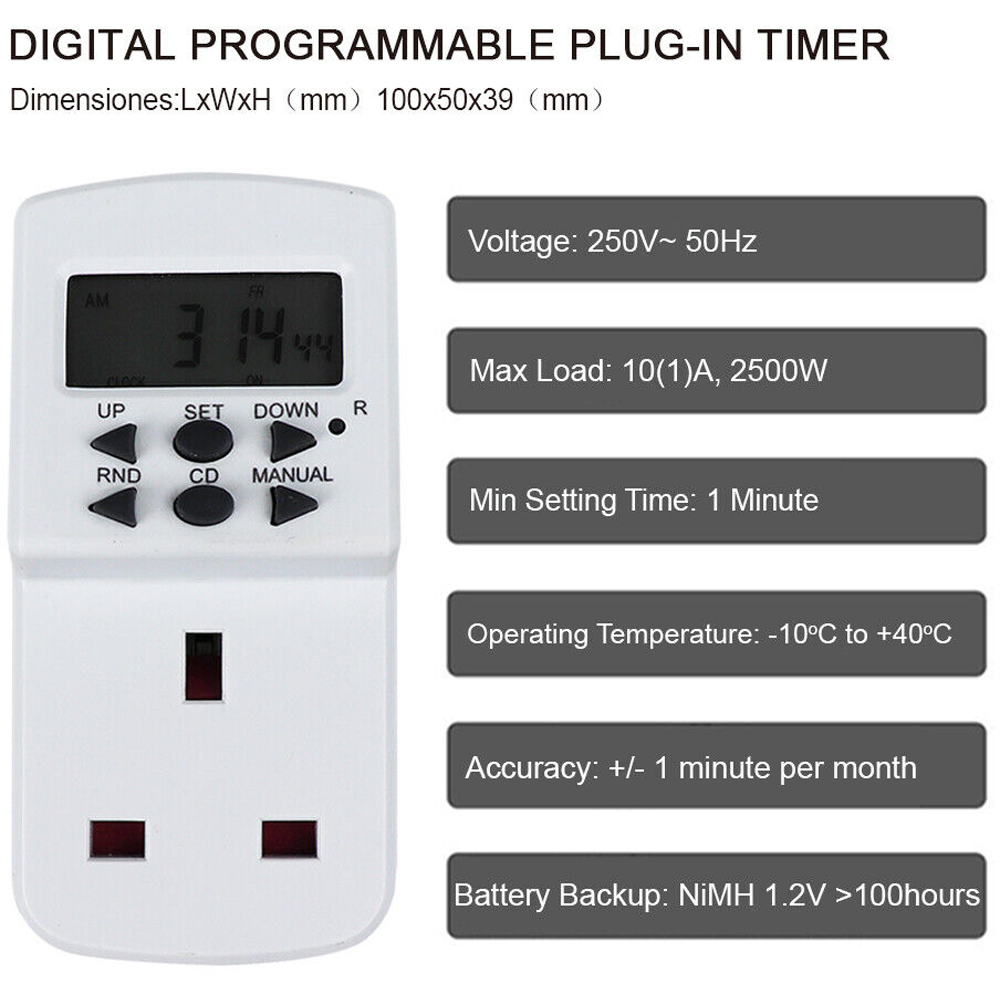 ExtraStar White 24 Hour Programmable Electronic Timer 2 Pack Image 2