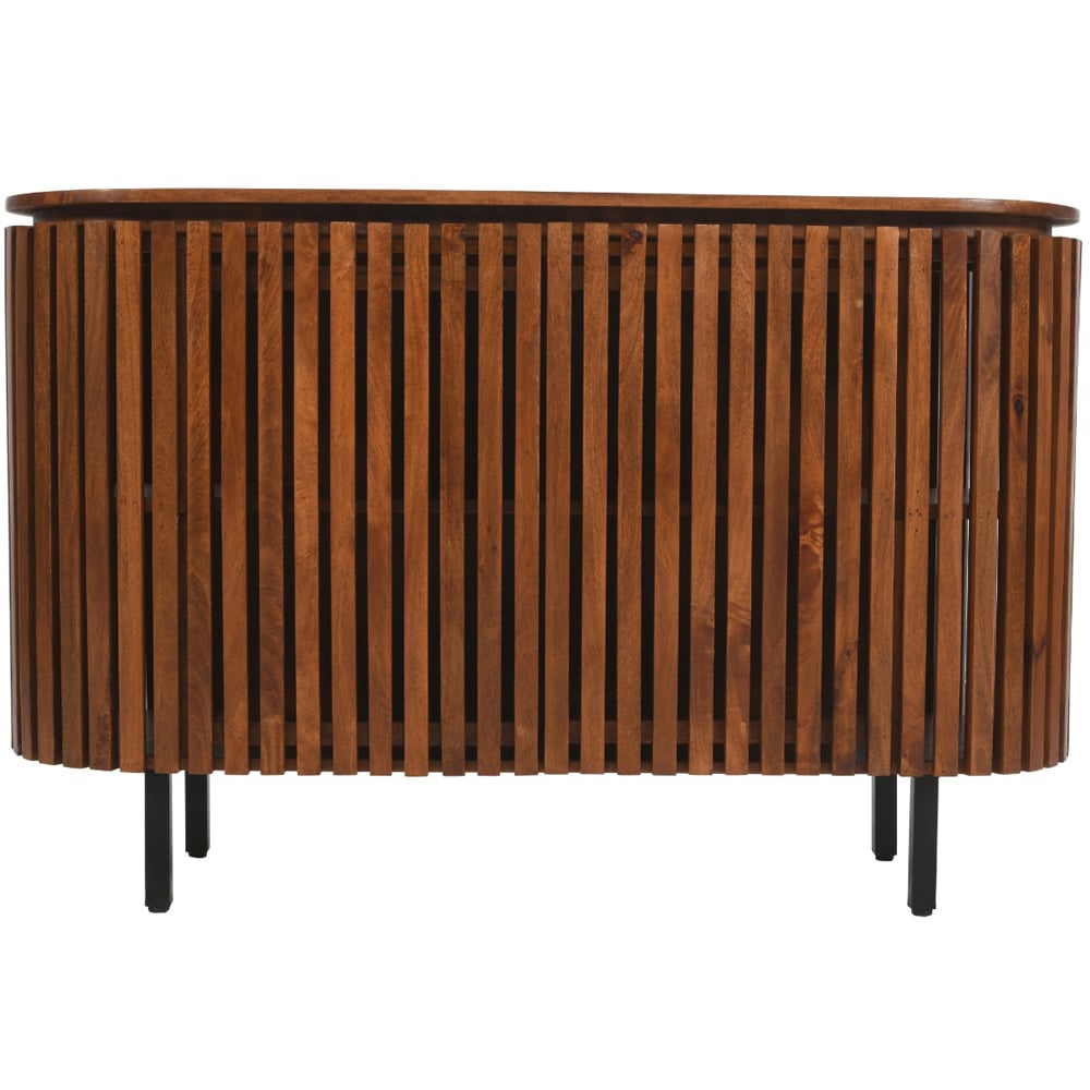 Brooklyn Slatted 2 Door Mango Wood Large Sideboard Image 3