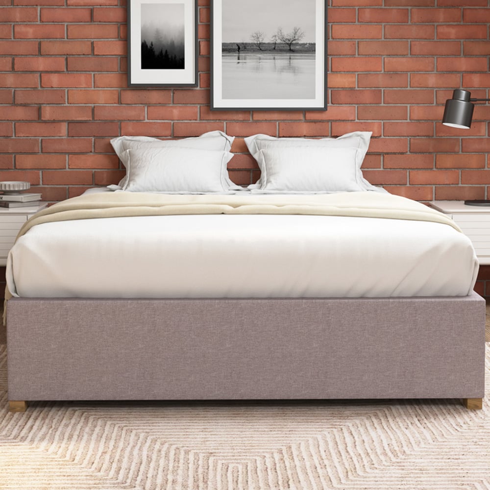 Aspire Furniture Super King Grey Eire Linen Platform Ottoman Bed Image 1