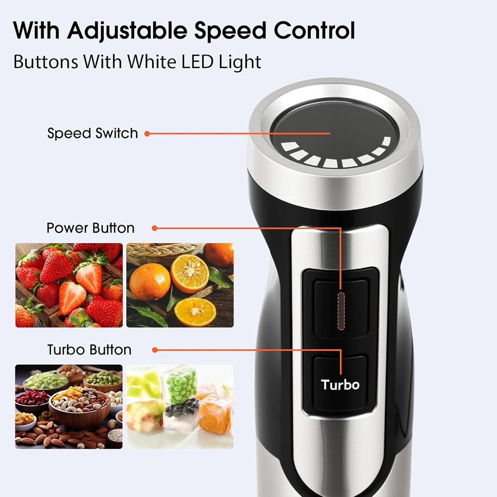 Alivio 3-in-1 Hand Blender with Variable Speed and Turbo Whisk 600W Image 4