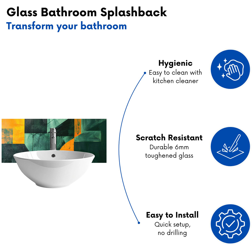 Warren Reed Designer Shattered Eye Bathroom Splashback 25 x 60cm Image 4