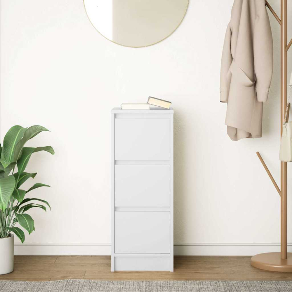 vidaXL 3 Drawer White Sideboard Image 3