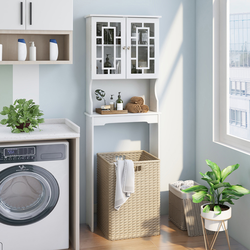 Costway 2 Door 1 Shelf White Storage Cabinet Image 4