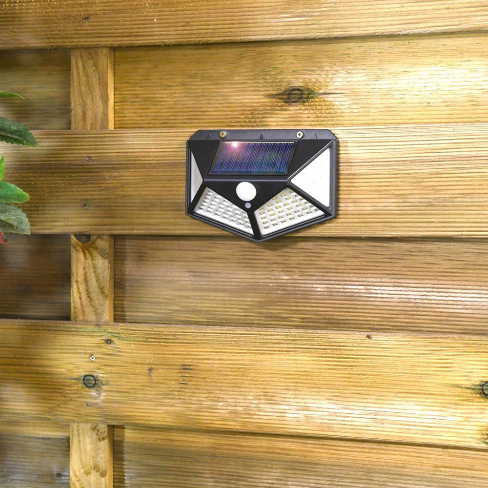 Garden Gear White 100 LED Motion Sensor Outdoor Solar Light 2 Pack Image 2